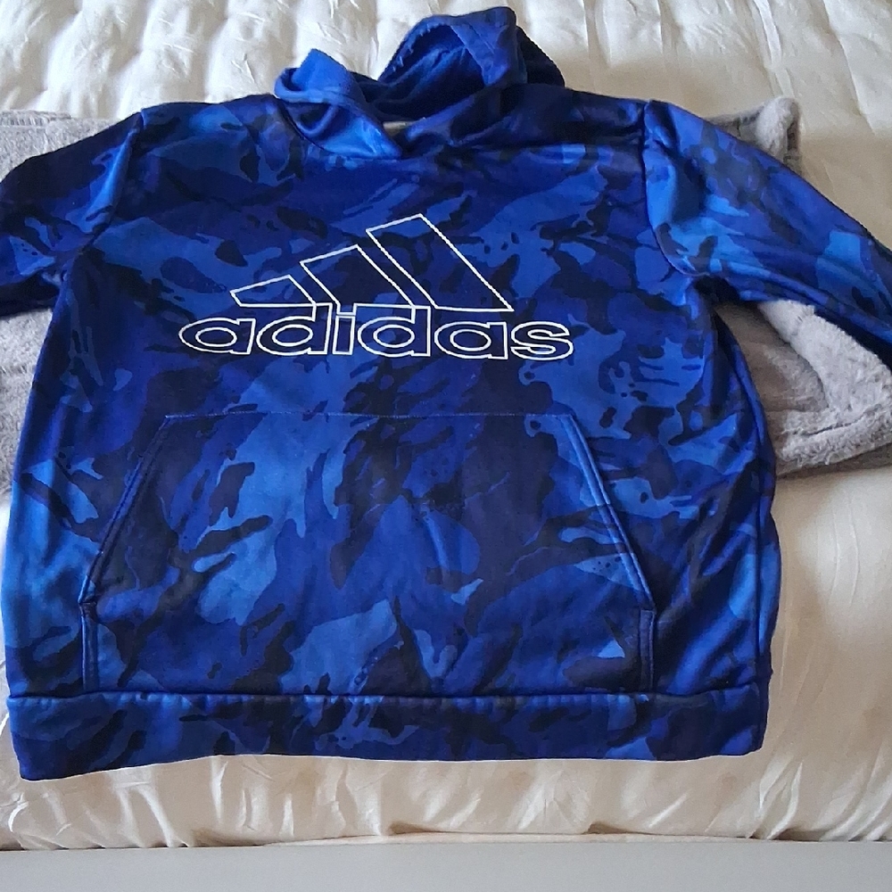 Adidas Kids Blue Camouflage Hoodie